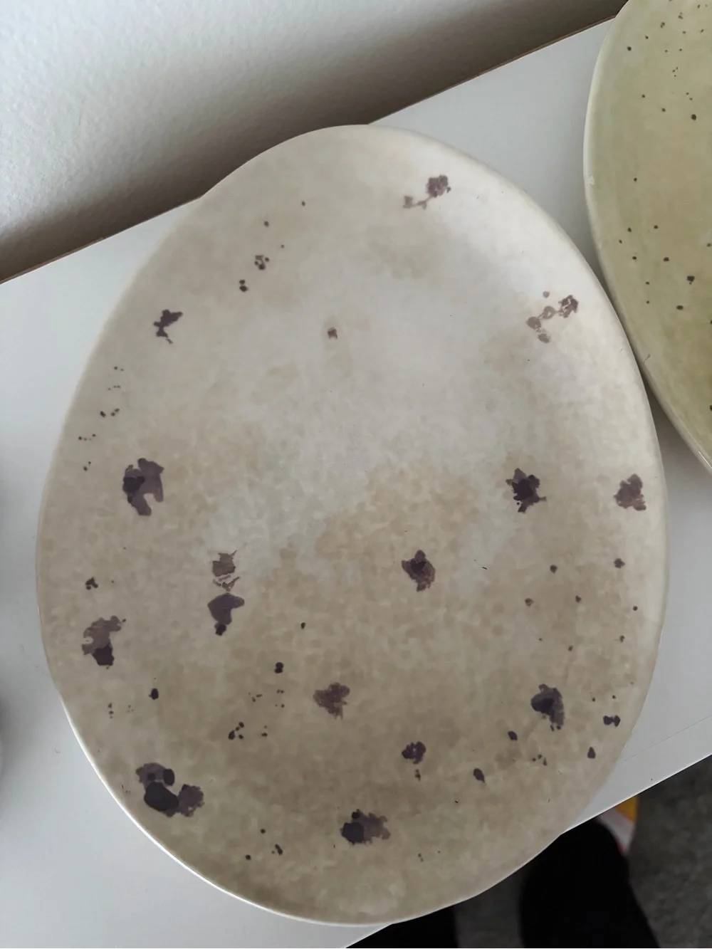 William-Sonoma Speckled Egg Ceramic Bowl, Salt & Pepper Shaker and Plate Set